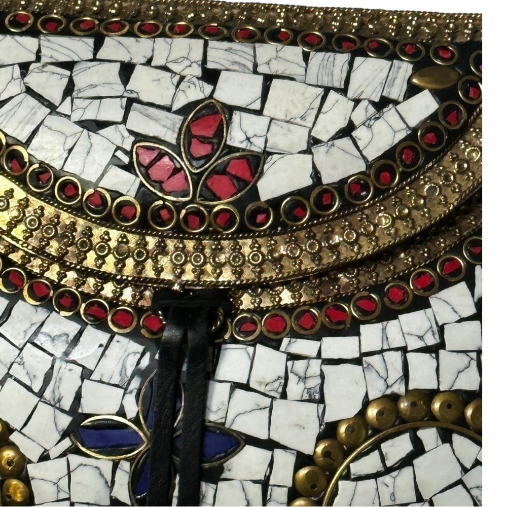 Sam Edelman Metal Gold Tone Mosaic Crossbody Purse - Picture 4 of 10
